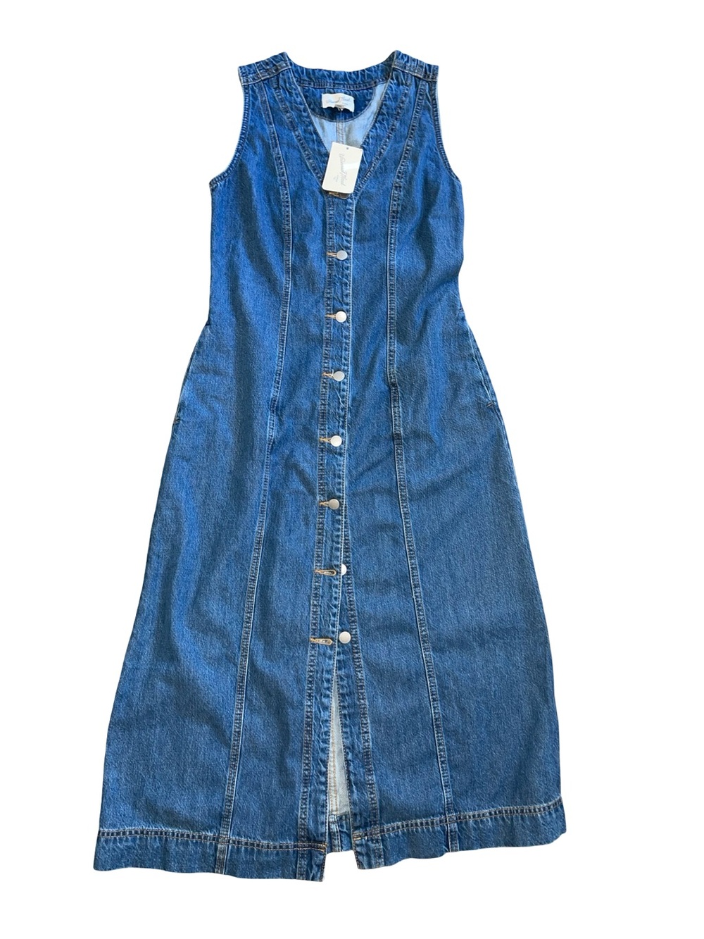 NWT Universal Thread Denim Button Down Ankle Midi Dress Blue size 6 - Picture 3 of 8